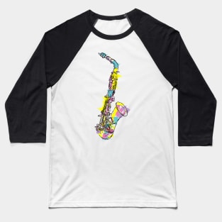Saxophone sketchy style with colorful textures Baseball T-Shirt